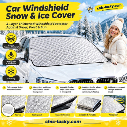 🚗 50% dto. Funda magnética para parabrisas – reduce la acumulación de escarcha y hielo, fijación magnética y plegable con bolsa. ¡Disponible en 2 tamaños, plateada! ✨❄️