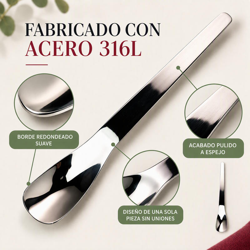 🥄 50% dto. Cuchara de postre premium 316L – cabeza profunda, mango ergonómico alargado y pulido espejo. Acero inoxidable, seguro y duradero! ✨💎