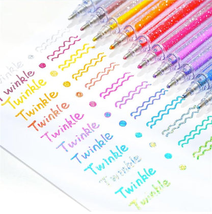 🔥 ¡Oferta a mitad de precio! ⚡ Set de bolígrafos de gel con purpurina: la tinta es brillante y de secado rápido; perfecta para manualidades, tomar notas y escribir a diario ✨🖊️