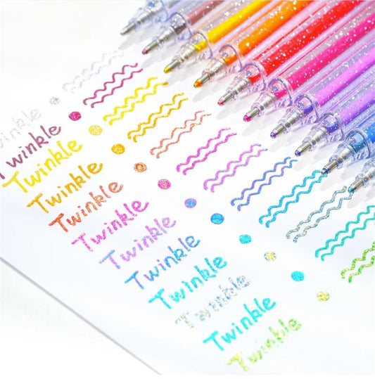 🔥 ¡Oferta a mitad de precio! ⚡ Set de bolígrafos de gel con purpurina: la tinta es brillante y de secado rápido; perfecta para manualidades, tomar notas y escribir a diario ✨🖊️