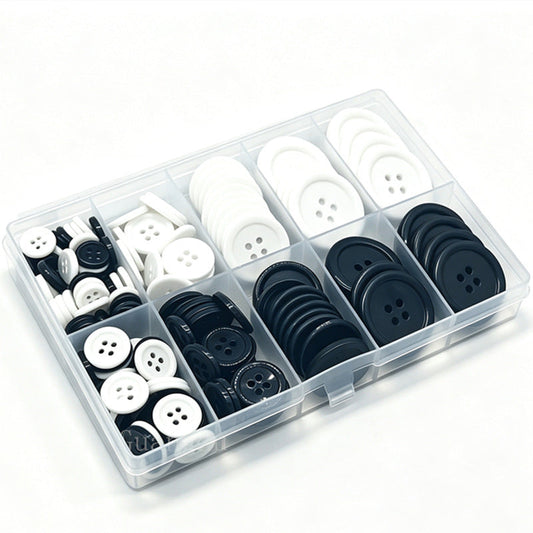 160 uds Botones manualidades (Blanco y Negro)