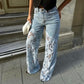 📢📢¡Gran liquidación ahora!⏰ Jeans de mezclilla con encaje y patchwork a la moda