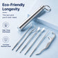 🦷 50% dto. Set de 7 palillos dentales de acero inoxidable – portátiles, resistentes y multiusos para higiene dental, frutas y viajes. ¡Aliento fresco y sonrisa sana! ✨🛡️