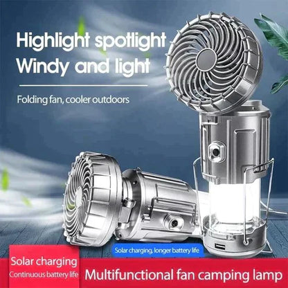 🔥Luz LED portátil para acampar con ventilador