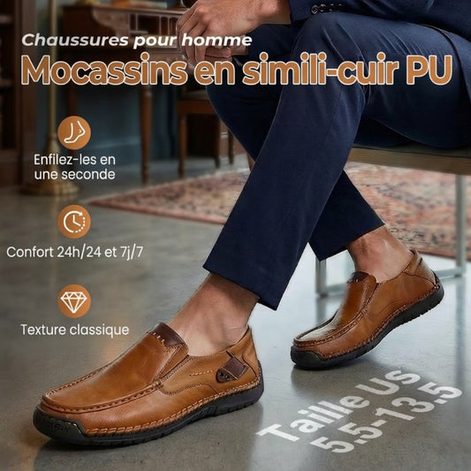 👞✨Zapatos de Cuero Clásicos para Hombre – Piel de Becerra Transpirable, Comodidad de Calce y Estilo Atemporal