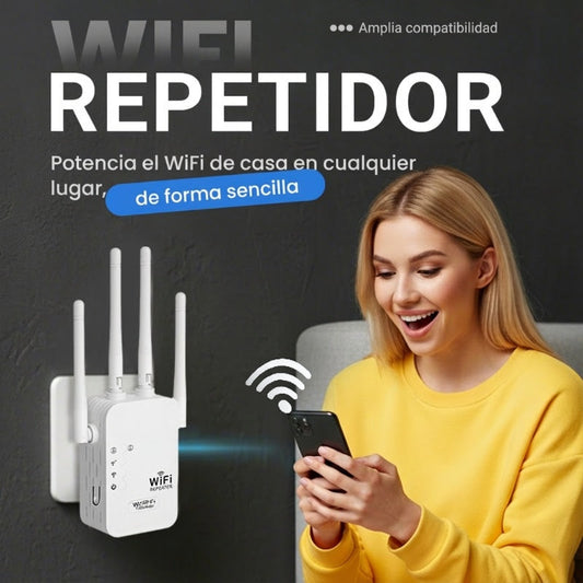 🔥 Amplificador WiFi 2026, 1200Mbps Banda Dual (5GHz/2.4GHz), Amplificador de Señal, Cubre 10,000 pies² y 50 Dispositivos, Repetidor con Puerto Ethernet.
