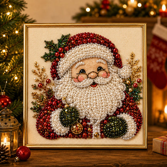 🎄🎅Relajante e ideal para principiantes - 🎨💎Kit de arte DIY de pintura de diamantes y perlas con temática navideña