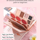 💄 50% dto. Paleta de maquillaje 5 en 1 tipo libro – 24 sombras, colorete, iluminador, contorno, pomada de cejas y labial. ¡Crea un look completo con una sola paleta! ✨📖