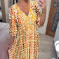 🔥ÚLTIMO DÍA 50% DE DESCUENTO🔥Vestido floral con cuello en V - Compre 2 y reciba envío gratis