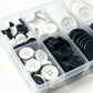 160 uds Botones manualidades (Blanco y Negro)