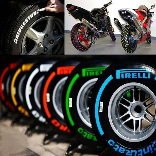 🚗 50% dto. Rotulador impermeable para neumáticos – 12 colores, resistente al agua y duradero de 6 meses a 1 año. ¡Personaliza tus llantas y cubre arañazos fácilmente! ✨🎨