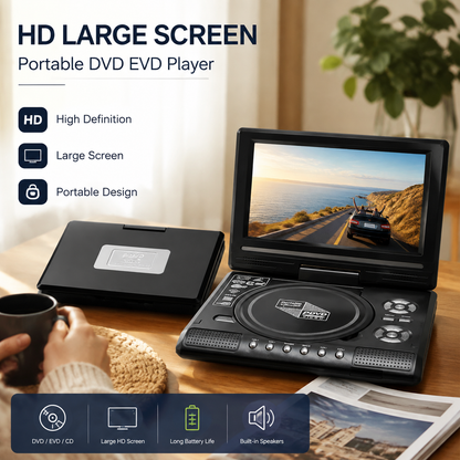 🔥📺 ¡50% de descuento! Reproductor de DVD portátil HD de 7,8 pulgadas: ¡50.000 unidades vendidas! Recargable, multiformato y perfecto para viajes.
