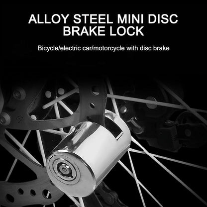 🔒 50% dto. Bloqueo de disco de freno de aleación de acero – resistente al corte y apalancamiento, impermeable y con 2 llaves. ¡Protege tu moto o bici del robo, 230 g! ✨🛡️