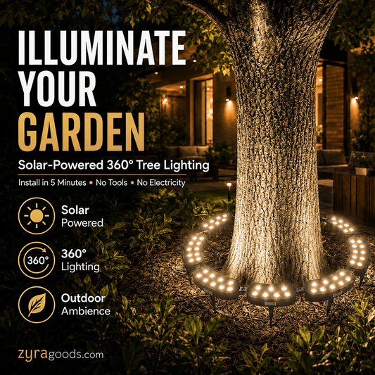🌳 50% dto. Luz LED anular para árboles – resistente al agua, iluminación exterior. Ideal para árboles, columnas y jardines! 💡✨