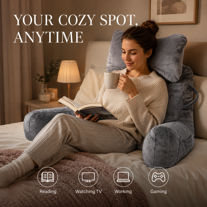 🔥 50 % de descuento por tiempo limitado 🛋️ Almohada de lectura multiusos con soporte lumbar; cómoda para estar sentado en la cama o en el sofá 💤✨