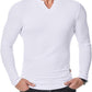 Camisetas de cuello en V y manga larga con diseño acanalado