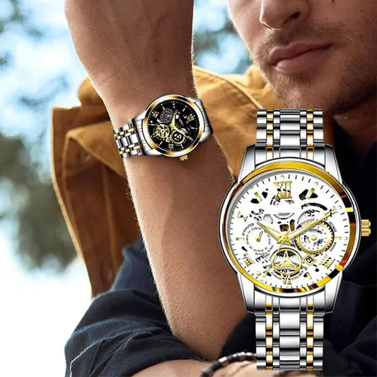 🎄Rebajas de Navidad 50 % DE DESCUENTO🔥Reloj mecánico automático esqueleto sumergible para hombre