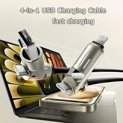 🔌 50% dto. Cable de datos 4 en 1 de 240W – conectores múltiples, carga rápida segura y luces de trabajo integradas. ¡Durable y sin enredos! ✨💡