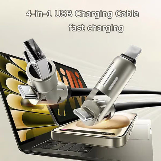 🔌 50% dto. Cable de datos 4 en 1 de 240W – conectores múltiples, carga rápida segura y luces de trabajo integradas. ¡Durable y sin enredos! ✨💡