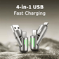 🔌 50% dto. Cable de datos 4 en 1 de 240W – conectores múltiples, carga rápida segura y luces de trabajo integradas. ¡Durable y sin enredos! ✨💡