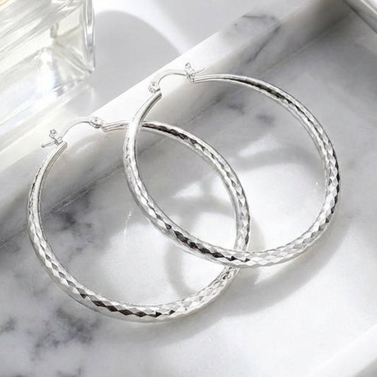 🔥👉📣Pendientes de aro con corte de diamante para mujer🔥💎