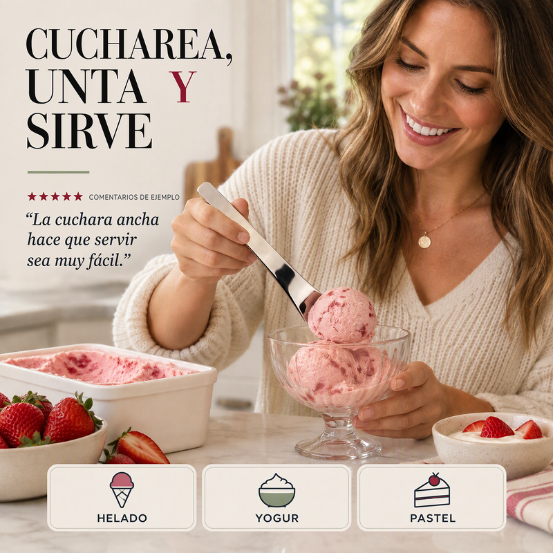🥄 50% dto. Cuchara de postre premium 316L – cabeza profunda, mango ergonómico alargado y pulido espejo. Acero inoxidable, seguro y duradero! ✨💎