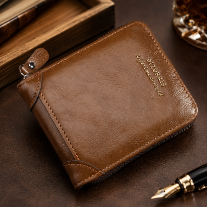 🎉 50% dto. Cartera vintage 3 en 1 – cuero, compacta, organizador total. Segura y duradera! ✨👜