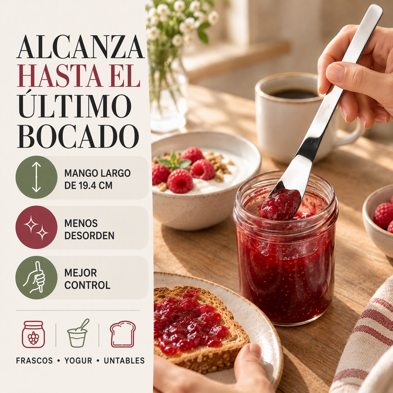 🥄 50% dto. Cuchara de postre premium 316L – cabeza profunda, mango ergonómico alargado y pulido espejo. Acero inoxidable, seguro y duradero! ✨💎
