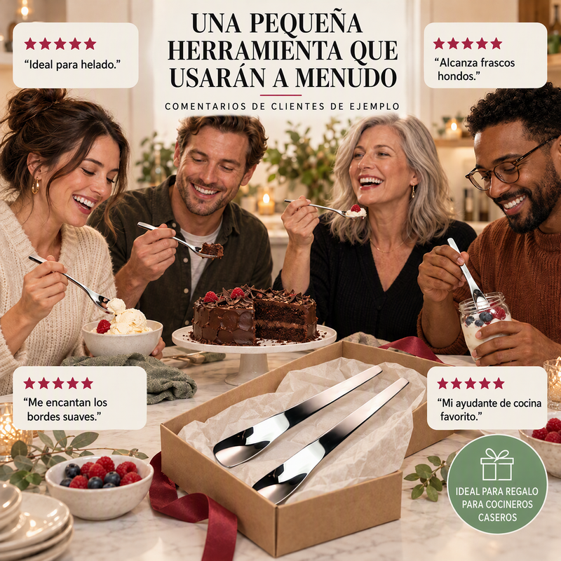🥄 50% dto. Cuchara de postre premium 316L – cabeza profunda, mango ergonómico alargado y pulido espejo. Acero inoxidable, seguro y duradero! ✨💎