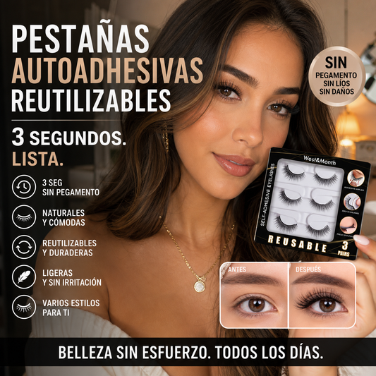 🔥 ¡50% de descuento! ✨⚡ ¡Más de 50.000 unidades vendidas! 🎁 Pestañas postizas autoadhesivas reutilizables