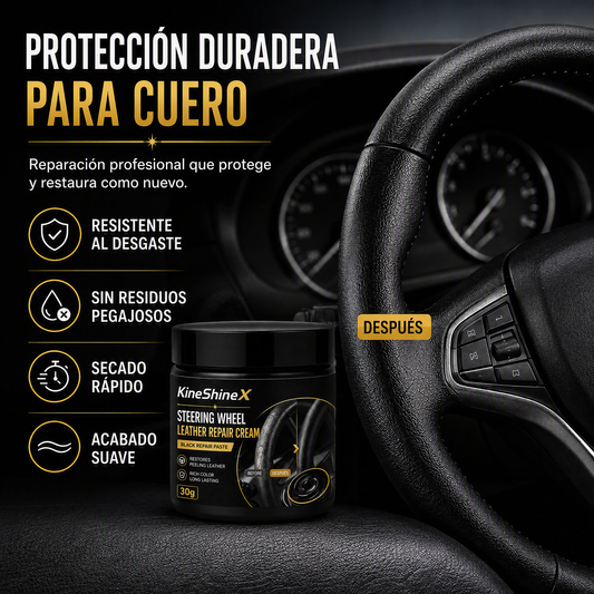🔥 50% dto. – ¡último día! Crema reparadora de cuero para volantes – restaura grietas, nutre y protege. Deja el volante como nuevo! 🚗✨