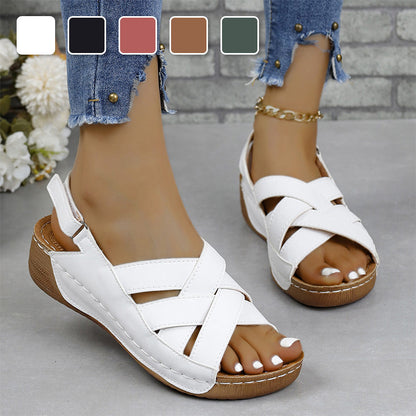 Women's Comfortable Solid Color Wedge Sandals