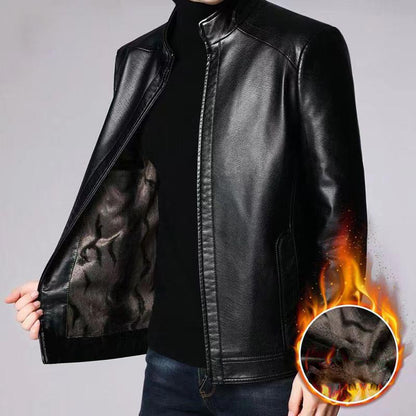 🔥Chaqueta de piel con forro de felpa para hombre - ¡Regalo para él!🔥