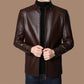 🔥Chaqueta de piel con forro de felpa para hombre - ¡Regalo para él!🔥