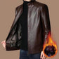 🔥Chaqueta de piel con forro de felpa para hombre - ¡Regalo para él!🔥