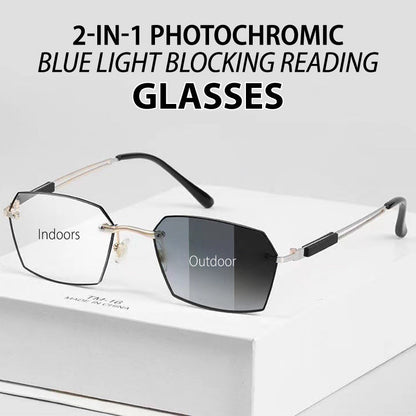 📢🎅✨¡HOY 50% DCTO! 👓 Lentes 2-en-1 Fotochromáticos con Filtro de Luz Azul para Lectura 🔥