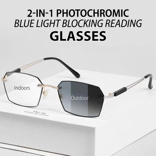 📢🎅✨¡HOY 50% DCTO! 👓 Lentes 2-en-1 Fotochromáticos con Filtro de Luz Azul para Lectura 🔥