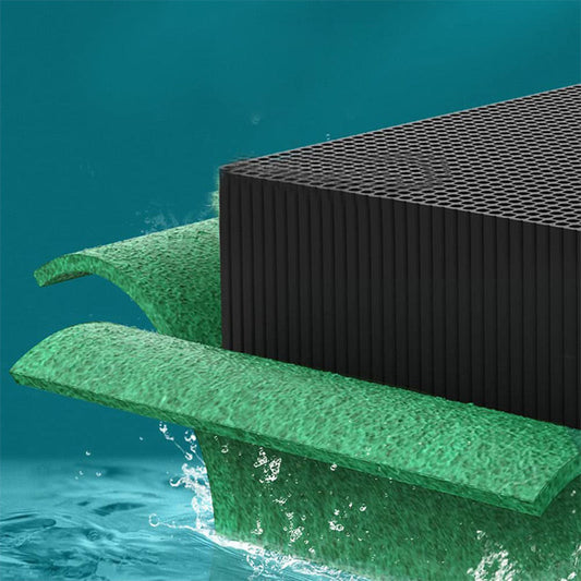 🐟 50% dto. Cubos de filtro de carbón activado para acuario – estructura en panal, envoltura de algodón bioquímico y agua cristalina. ¡Válidos para agua dulce y salada, reutilizables! ✨💧