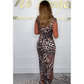 🌸Ofertas de primavera🌸 Vestido sexy de leopardo con cuello en V profundo para mujer