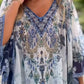 Vestido asimétrico suelto de mujer con cuello en V