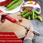 🌶️ 50% dto. Descorazonador de pimientos de acero inoxidable – borde dentado que corta alrededor del núcleo, fácil de usar y limpiar. ¡Apto para pimientos y otras hortalizas firmes! ✨🔪