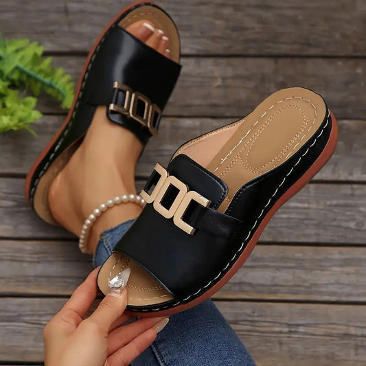 🔥Promoción de verano 🏖️Zapatillas de dedo de piel artificial