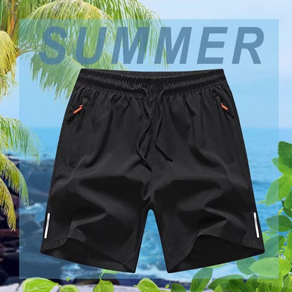 🔥¡OFERTA ESPECIAL! 50% DE DESCUENTO🥰 Pantalones cortos elásticos de verano para hombre💎Transpirables, con bolsillos con cremallera y ajuste elástico🩳❄️