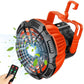 Ventilador portátil de camping con linterna LED
