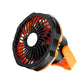 Ventilador portátil de camping con linterna LED