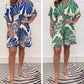 Mono corto casual para mujer con estampado de plantas
