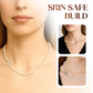 Elegante collar de perlas sintéticas cruzadas para mujer