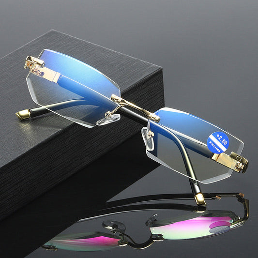 Gafas de lectura sin montura con filtro de luz azul para presbicia
