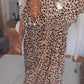 Vestido con estampado de leopardo con cuello en V para mujer