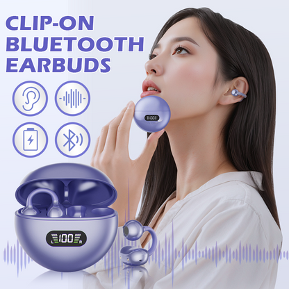 🎧 50% dto. Auriculares de clip abierto – silicona suave, sonido envolvente y control de fugas. Batería 8-10h y control táctil. Cómodos todo el día! ✨🔋